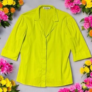 Jil Sander Chartreuse Lightweight Summer Button Up Women’s Size EU36 US(XS)